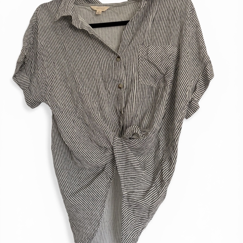 Striped Black and White Women's Top